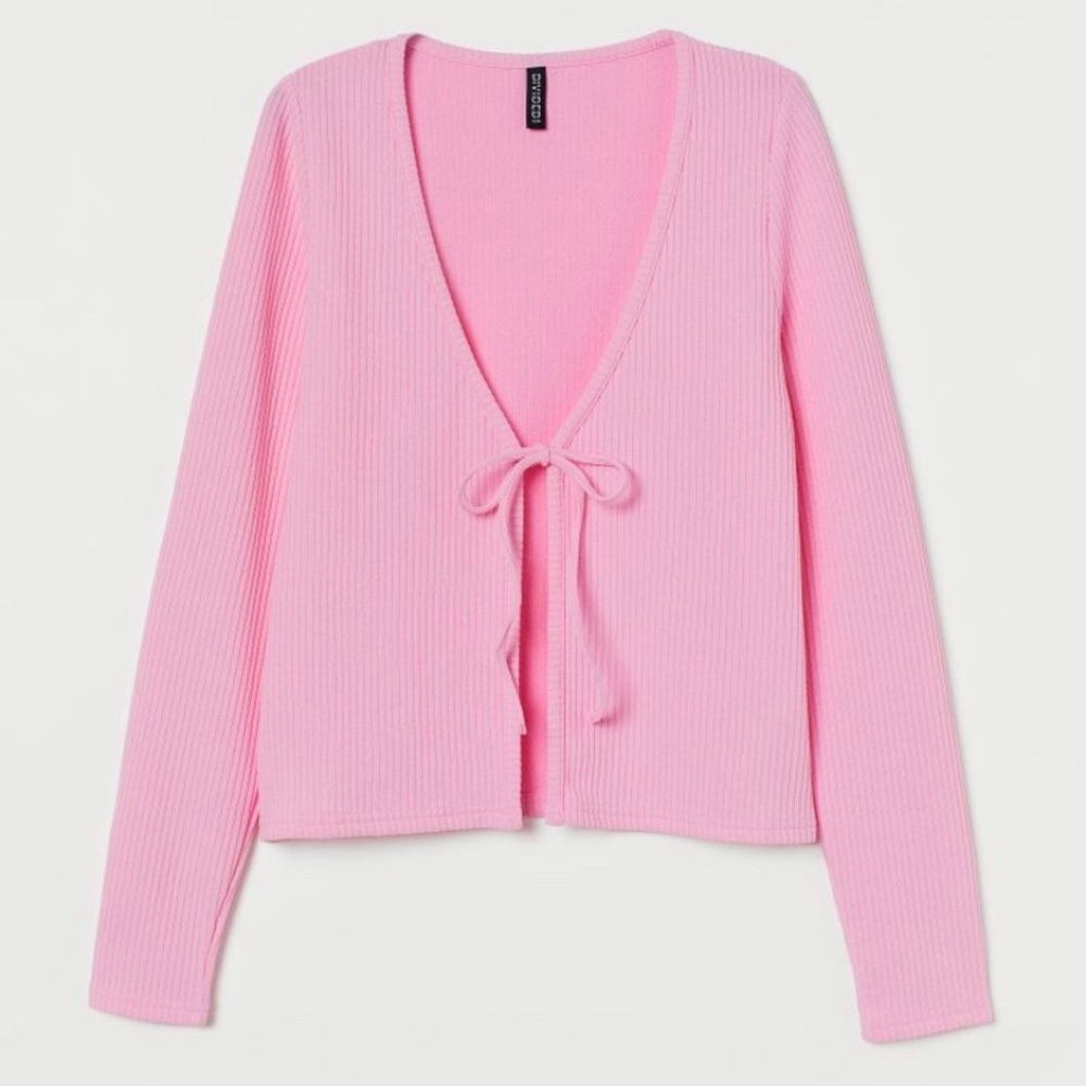 H&M Pink ribbed cardigan